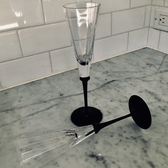 Pair Of Signed Cartier Champagne Flutes 